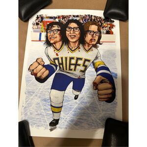 Slap shot Hockey movie art print limited - signed